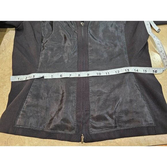 Women's Doncaster Silk Trim Jacket Black Full Zip Size 6 - Picture 4 of 11